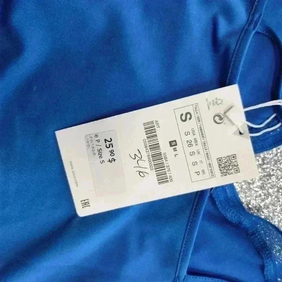 ZARA BLUE STRETCHY BODY SUIT SIZE SMALL - Picture 5 of 8